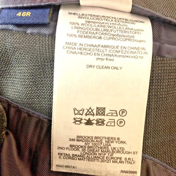 Brooks Brother 346 Madison Fit Two Button Gray 100% Wool Jacket/Coat/Blazer - Picture 12 of 13